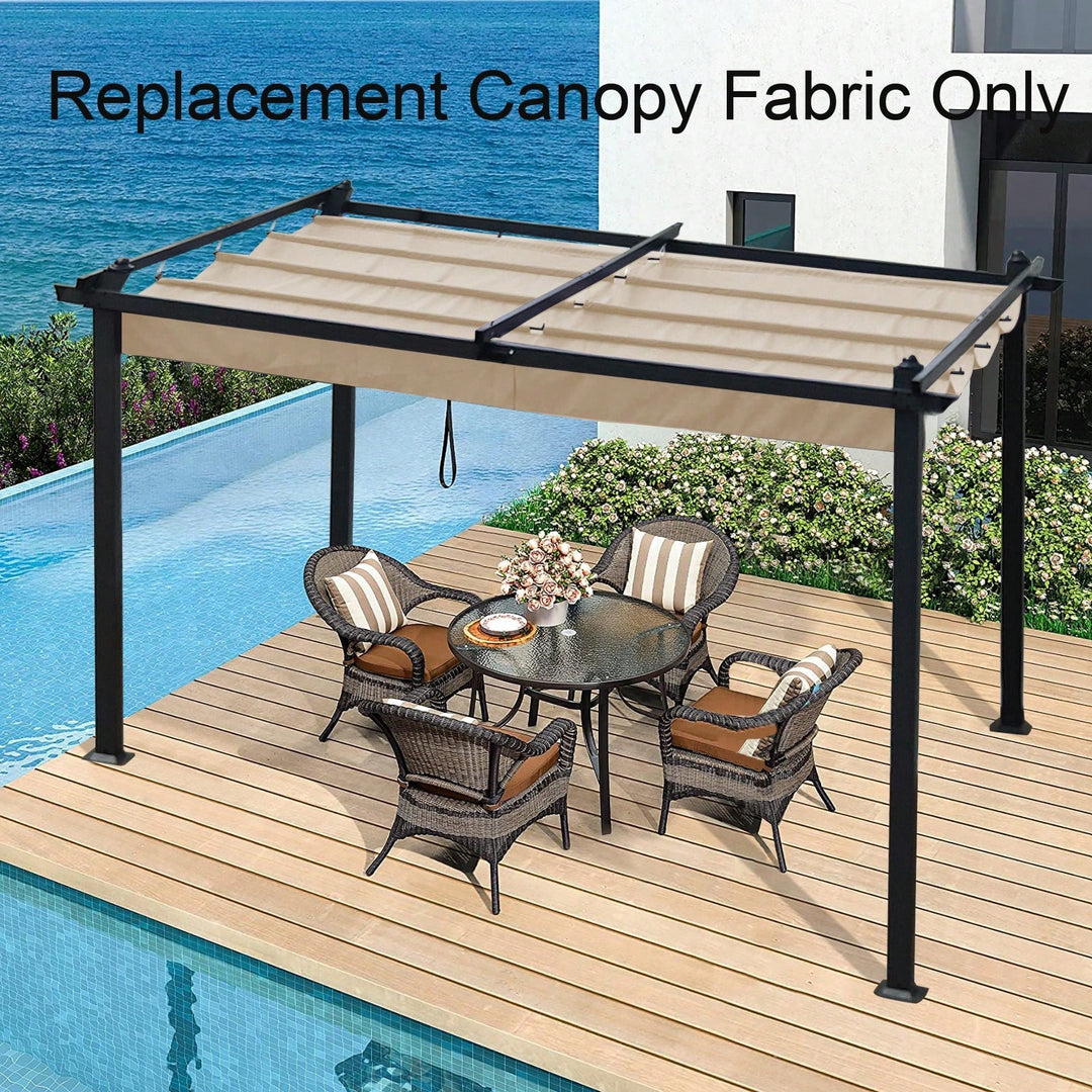 10 10 Ft. Pergola Replacement Canopy - UV-Protected Polyester Fabric, Easy Assembly, 1 Year Warranty Image 4