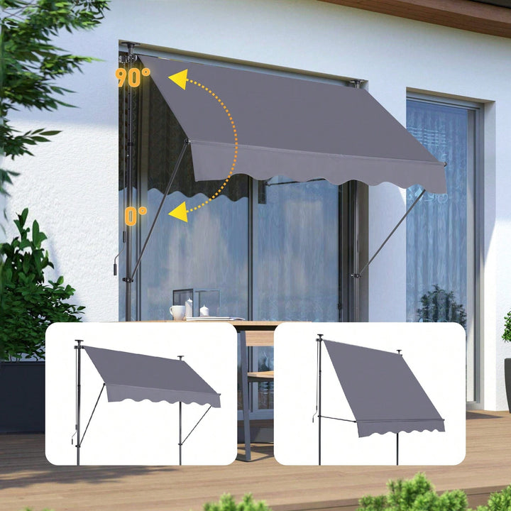 118 Inch Adjustable Outdoor UV Protection Canopy Sun Shade Cover for Patio Door and Window Image 3