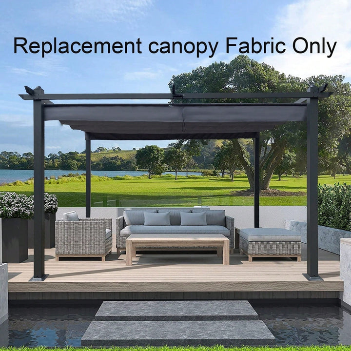 13 X 10 Ft Outdoor Patio Retractable Pergola Sun-Shelter Canopy Replacement Canopy Top Cover Fabric Image 8