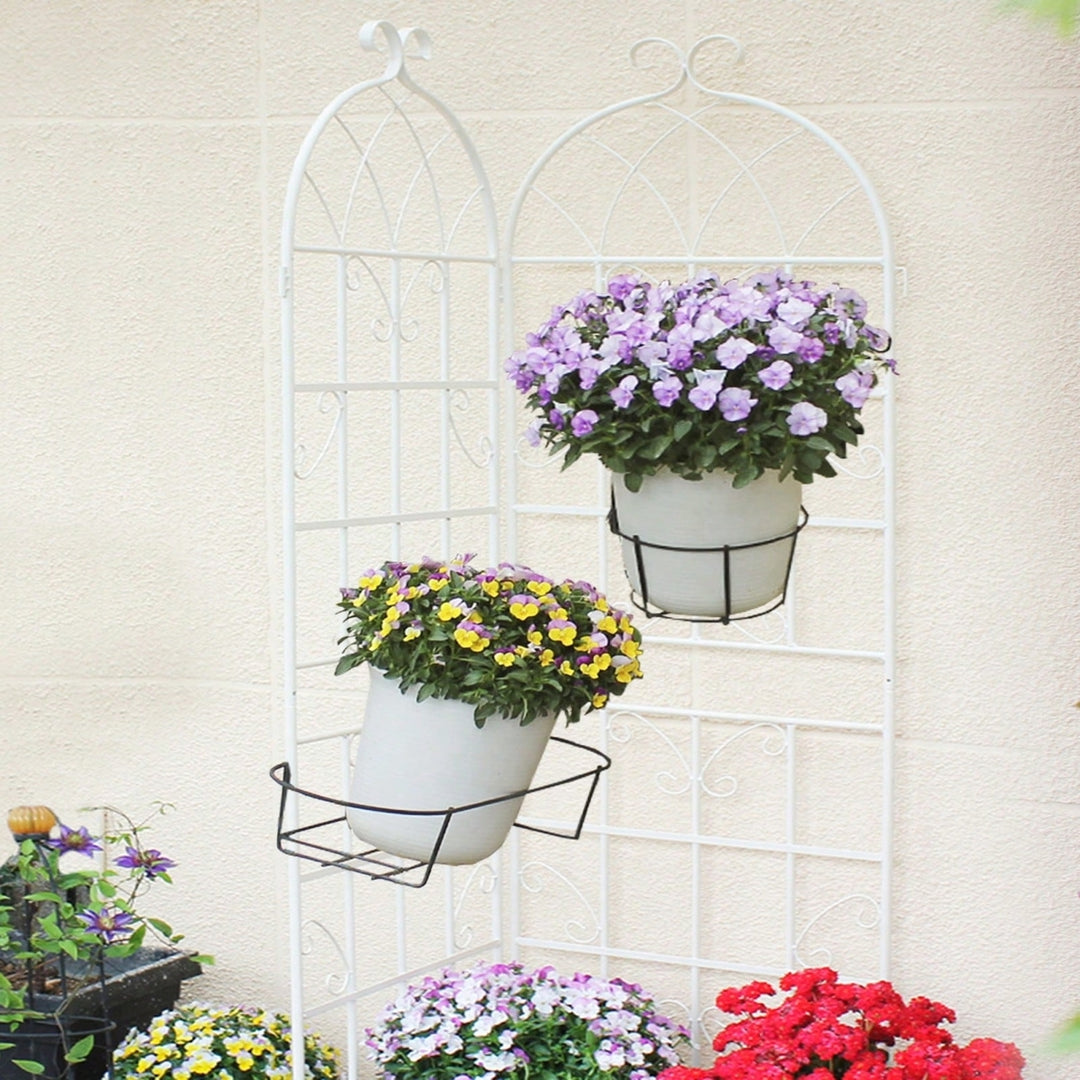 2 Pack Metal Garden Trellis 71" X 19.7" Rustproof Trellis For Climbing Plants Outdoor Flower Support (Cream White) Image 1