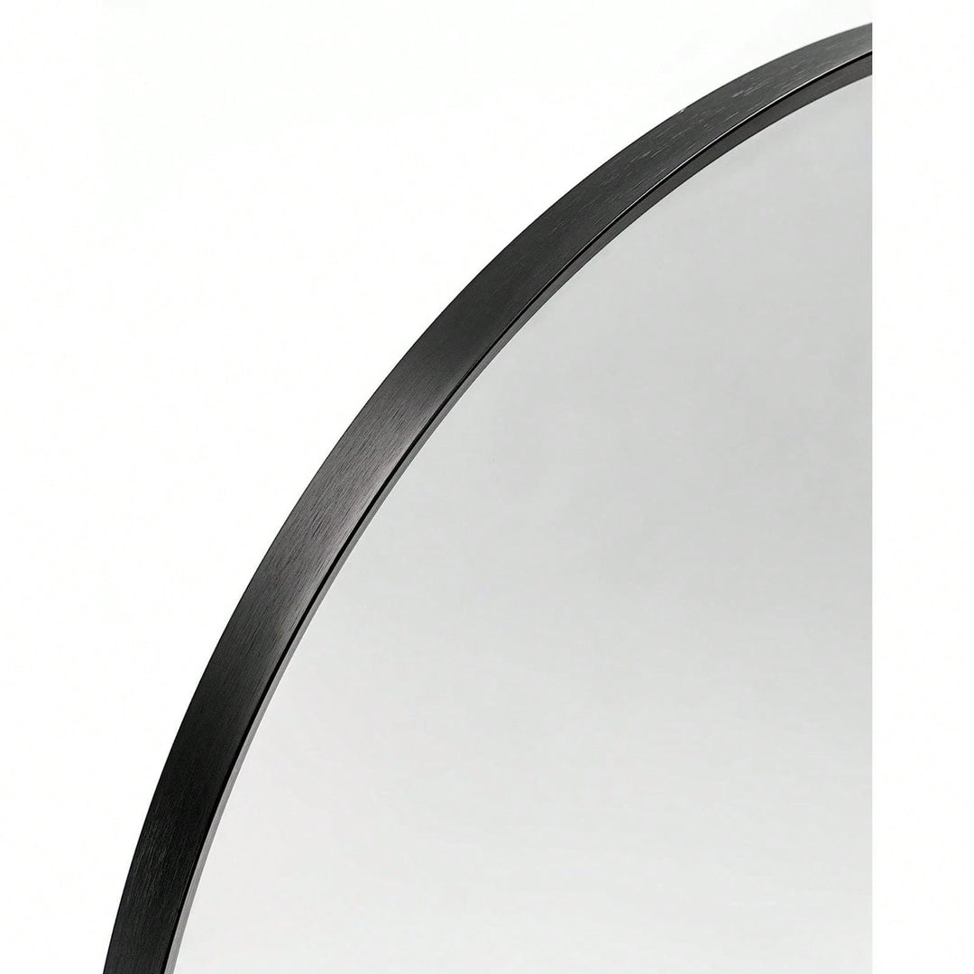 20x30 Inch Large Round Metal Arch Bathroom Mirror with Brushed Aluminum Frame Shatterproof Glass Easy Install Guide Image 7