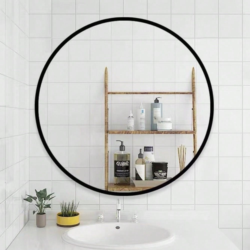 32" Wall Circle Mirror For Bathroom, Round Mirror For Wall, 20 Inch Hanging Round Mirror For Living Room, Vanity, Image 2