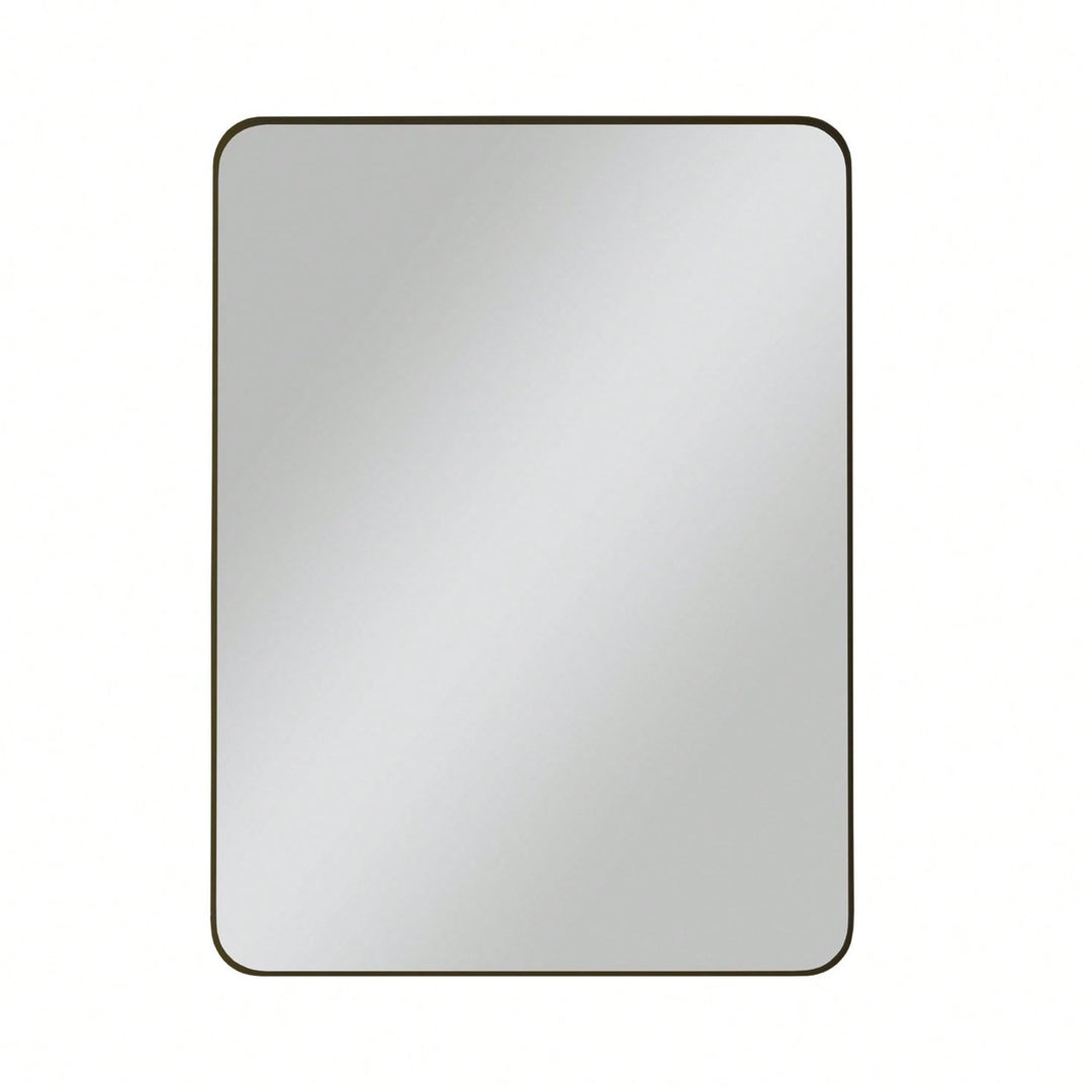 30x40 Inch Wall Mounted Black Rectangular Mirror Metal Framed Mirror For Bathroom, Living Room, Bedroom Image 1