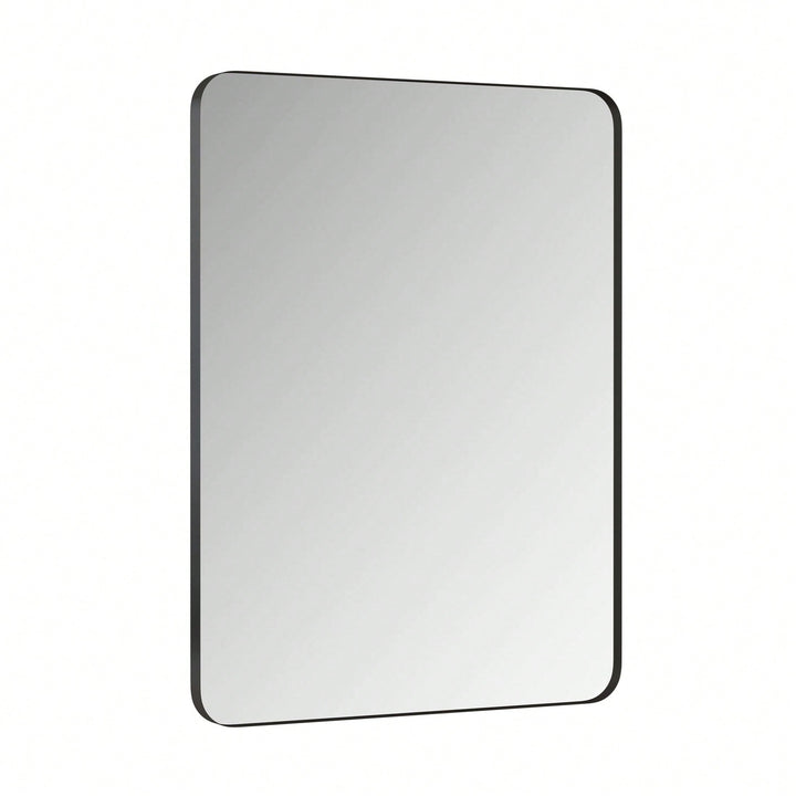 30x40 Inch Wall Mounted Black Rectangular Mirror Metal Framed Mirror For Bathroom, Living Room, Bedroom Image 2