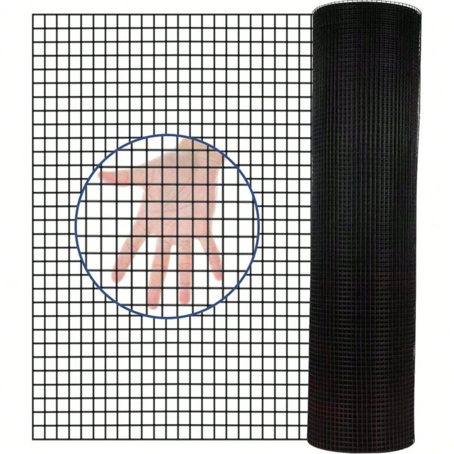 24 Inch x 50 Ft Black Vinyl Coated Hardware Cloth 1/4 Inch Mesh for Poultry Rabbit Duck Coop Rust Proof Galvanized Steel Image 1