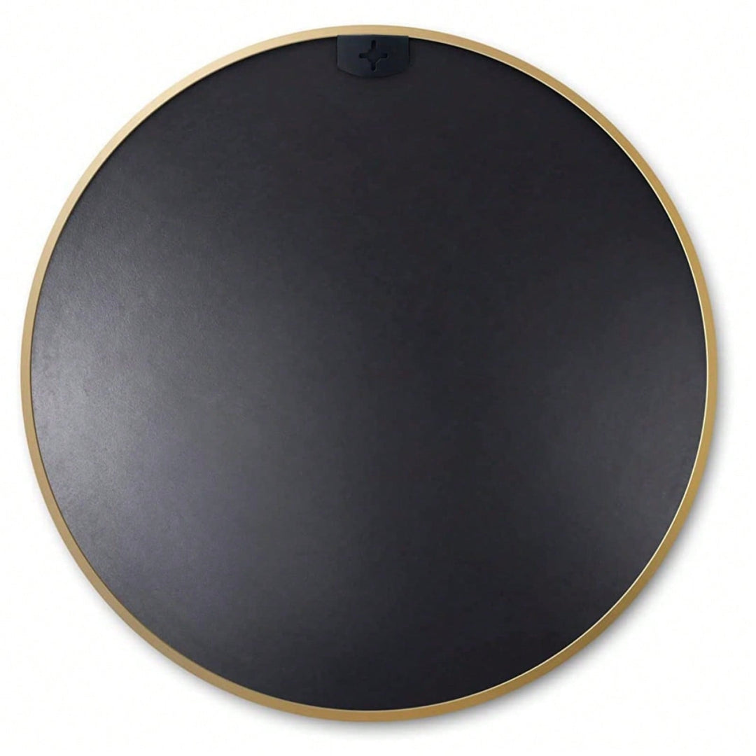 32 Inch Round Metal Bathroom Mirror with Anti-Rust Frame and Shatterproof Glass Easy Install Hooks Image 4