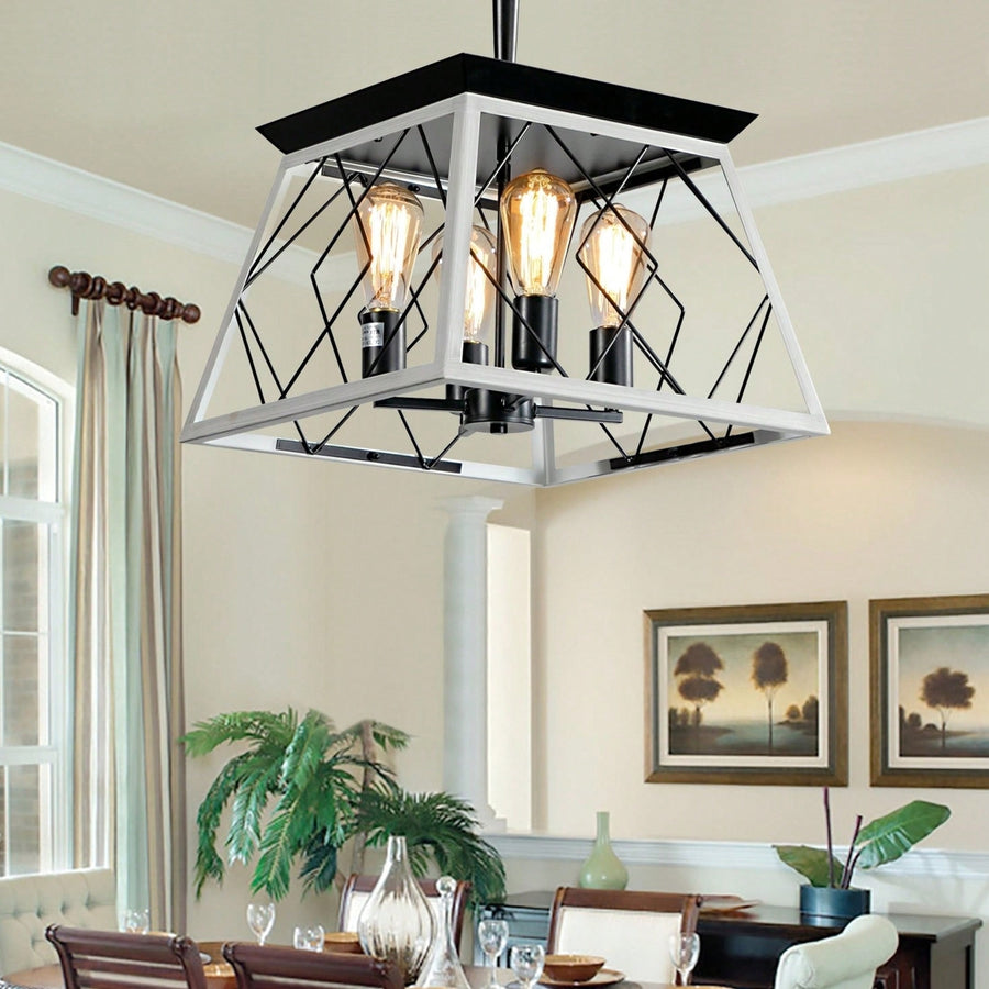 4-Light Farmhouse Chandeliers For Dining Room(No Bulbs) Image 1