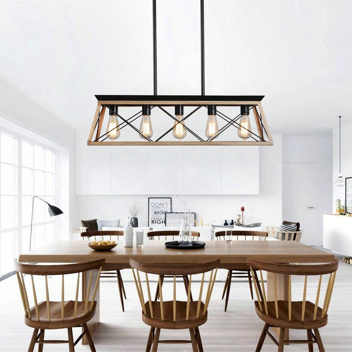 5-Light Farmhouse Chandeliers For Dining Room Image 3