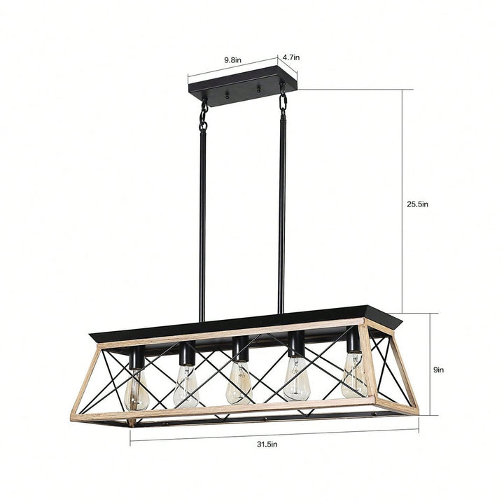 5-Light Farmhouse Chandeliers For Dining Room Image 6