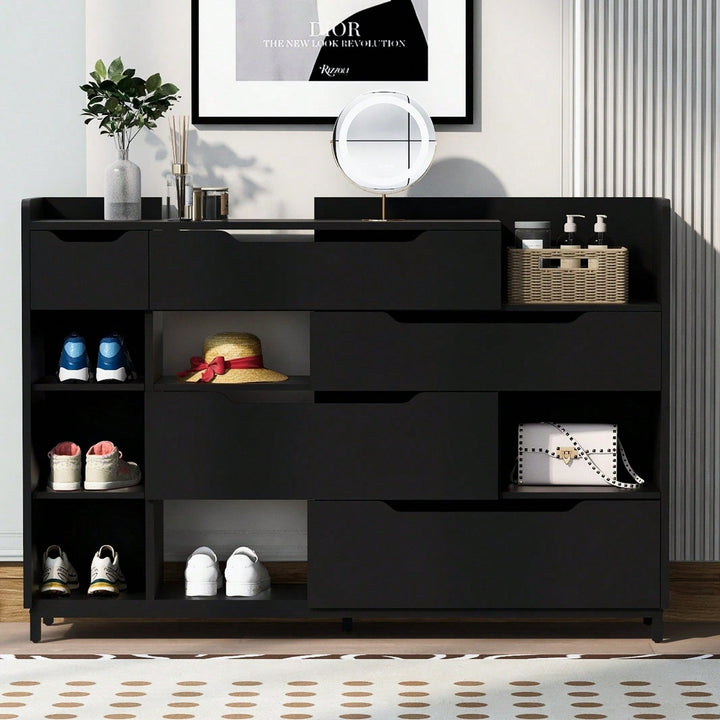 7-Shelf Shoe Cabinet With 5 Drawers, Modern Shoe Storage Organizer Cabinet For Entryway, Hallway, Living Room Image 2