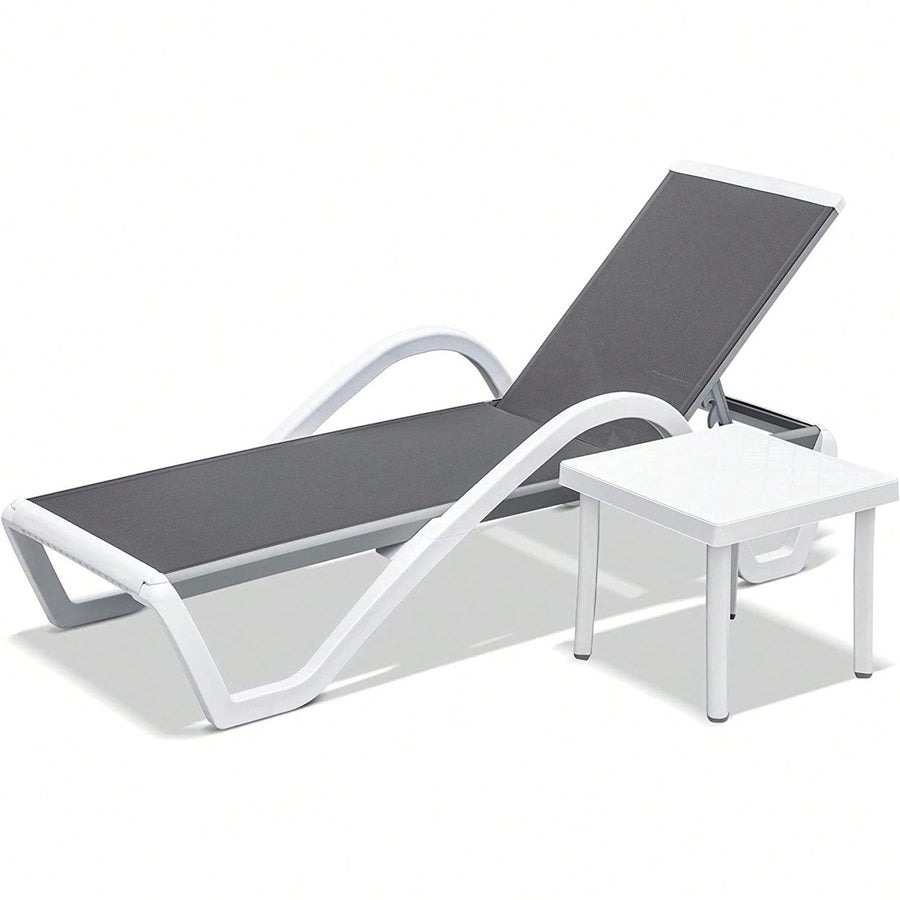 Adjustable Aluminum Pool Lounge Chairs With Arm, All Weather Pool Chairs For Outside,In-Pool,Lawn Image 1