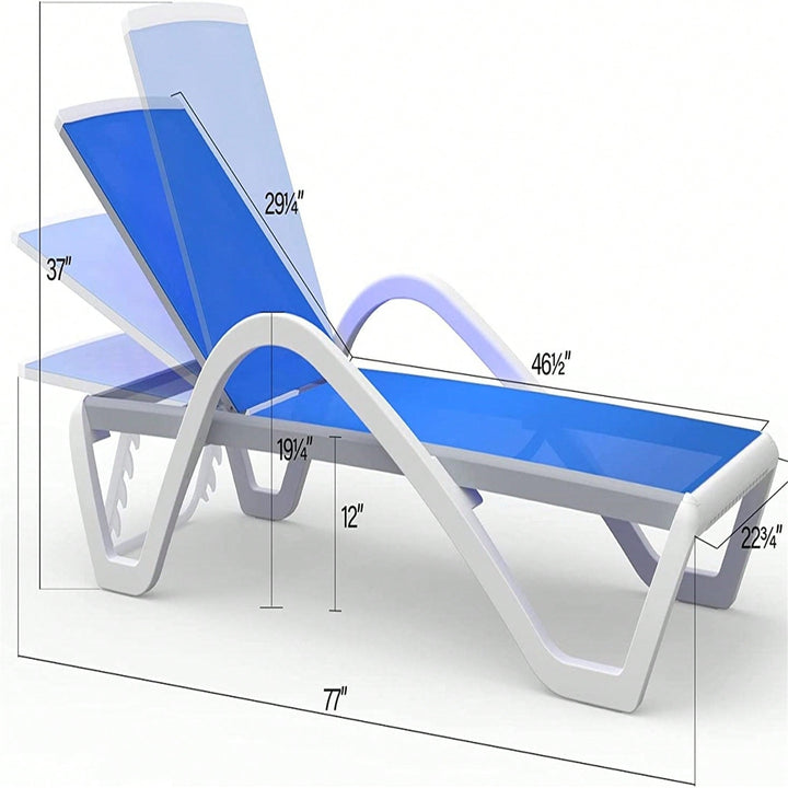 Adjustable Aluminum Pool Lounge Chairs With Arm All Weather Pool Chairs For Outside,In-Pool,Lawn Image 3