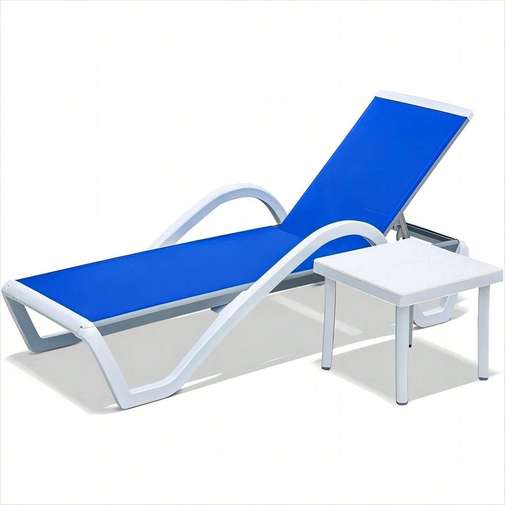 Adjustable Aluminum Pool Lounge Chairs With Arm, All Weather Pool Chairs For Outside,In-Pool,Lawn Image 2