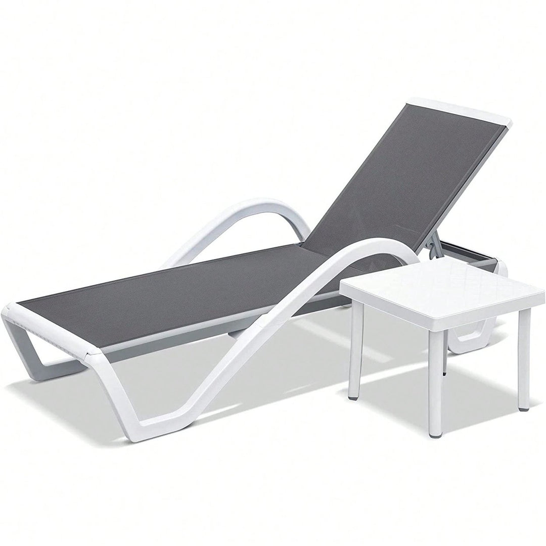 Adjustable Aluminum Pool Lounge Chairs With Arm, All Weather Pool Chairs For Outside,In-Pool,Lawn Image 9