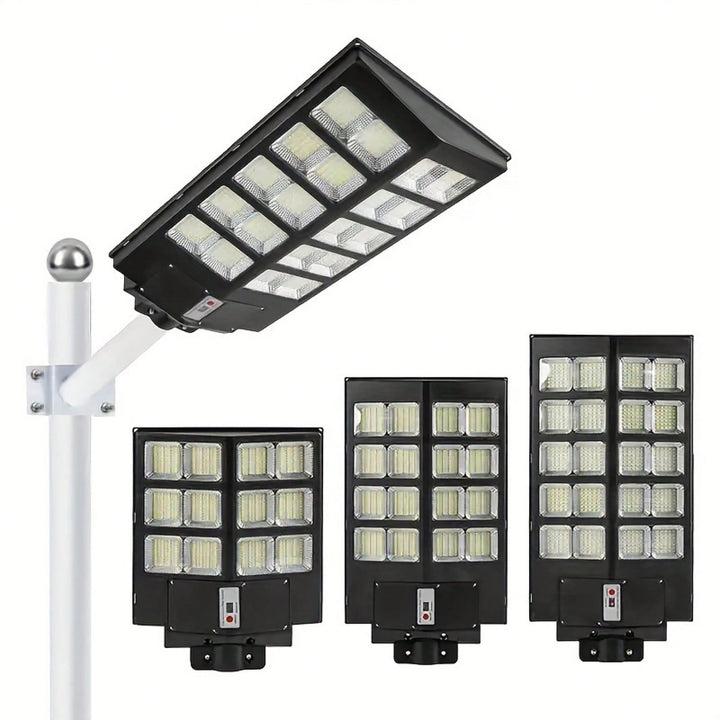 800W Solar LED Street Light with Motion Sensor Remote Control for Outdoor Security and Flood Lighting Image 1