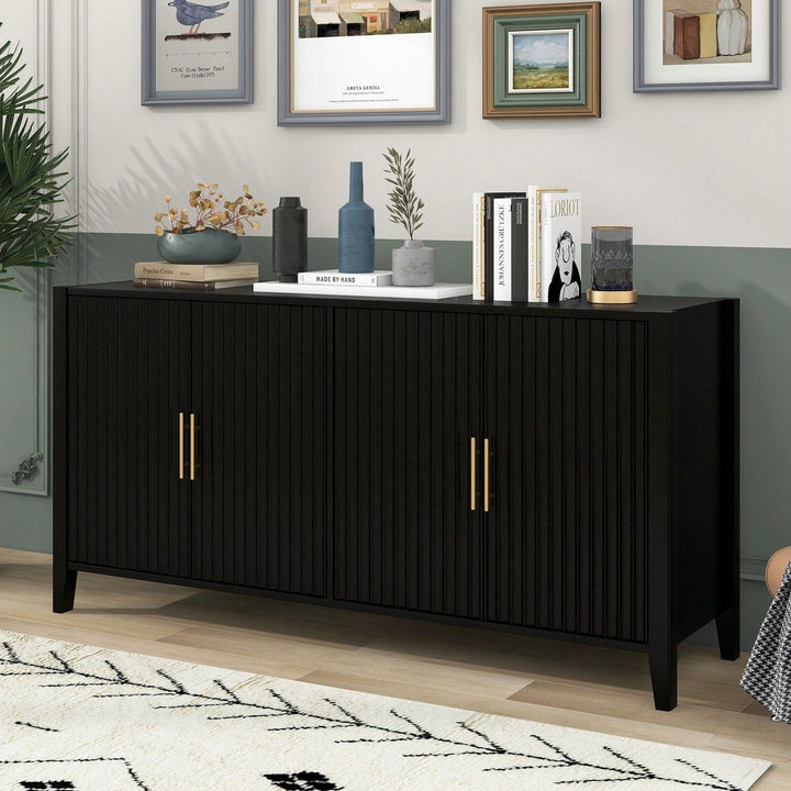 Accent Storage Cabinet Sideboard Wooden Cabinet With Metal Handles For Hallway, Entryway, Living Room, Bedroom Image 1