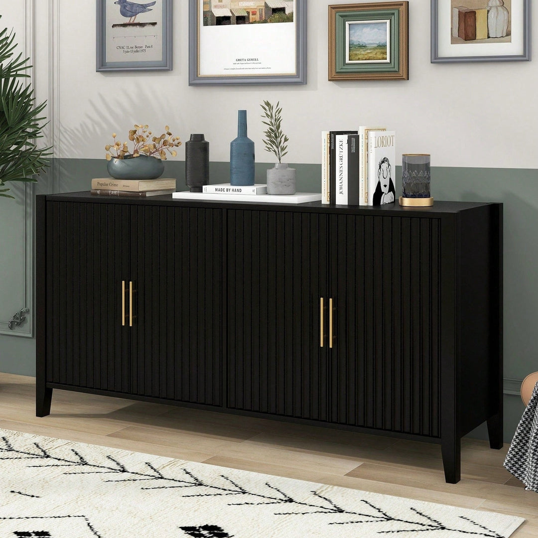 Accent Storage Cabinet Sideboard Wooden Cabinet With Metal Handles For Hallway, Entryway, Living Room, Bedroom Image 12