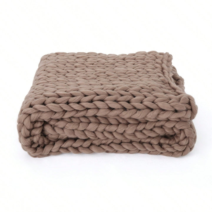 Acrylic Knitted Throw Blanket Cozy Double Sided Plush Design Soft Warm Machine Washable Image 1