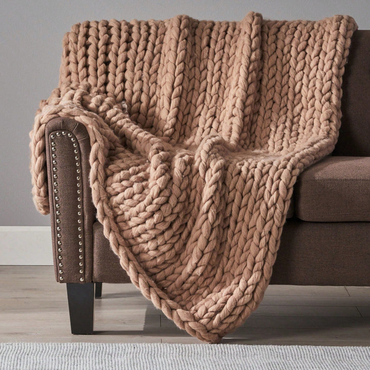 Acrylic Knitted Throw Blanket Cozy Double Sided Plush Design Soft Warm Machine Washable Image 7