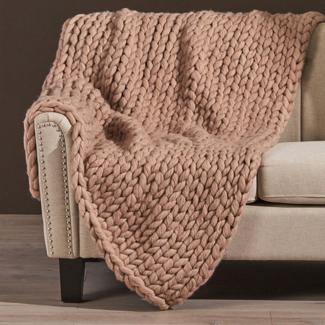 Acrylic Knitted Throw Blanket Cozy Double Sided Plush Design Soft Warm Machine Washable Image 8