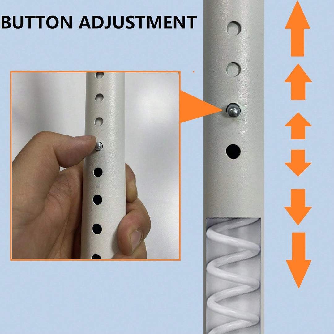 Adjustable Double Clothing Rack - Heavy-Duty 2-Tier Freestanding Closet System For Clothes Storage - White Image 8