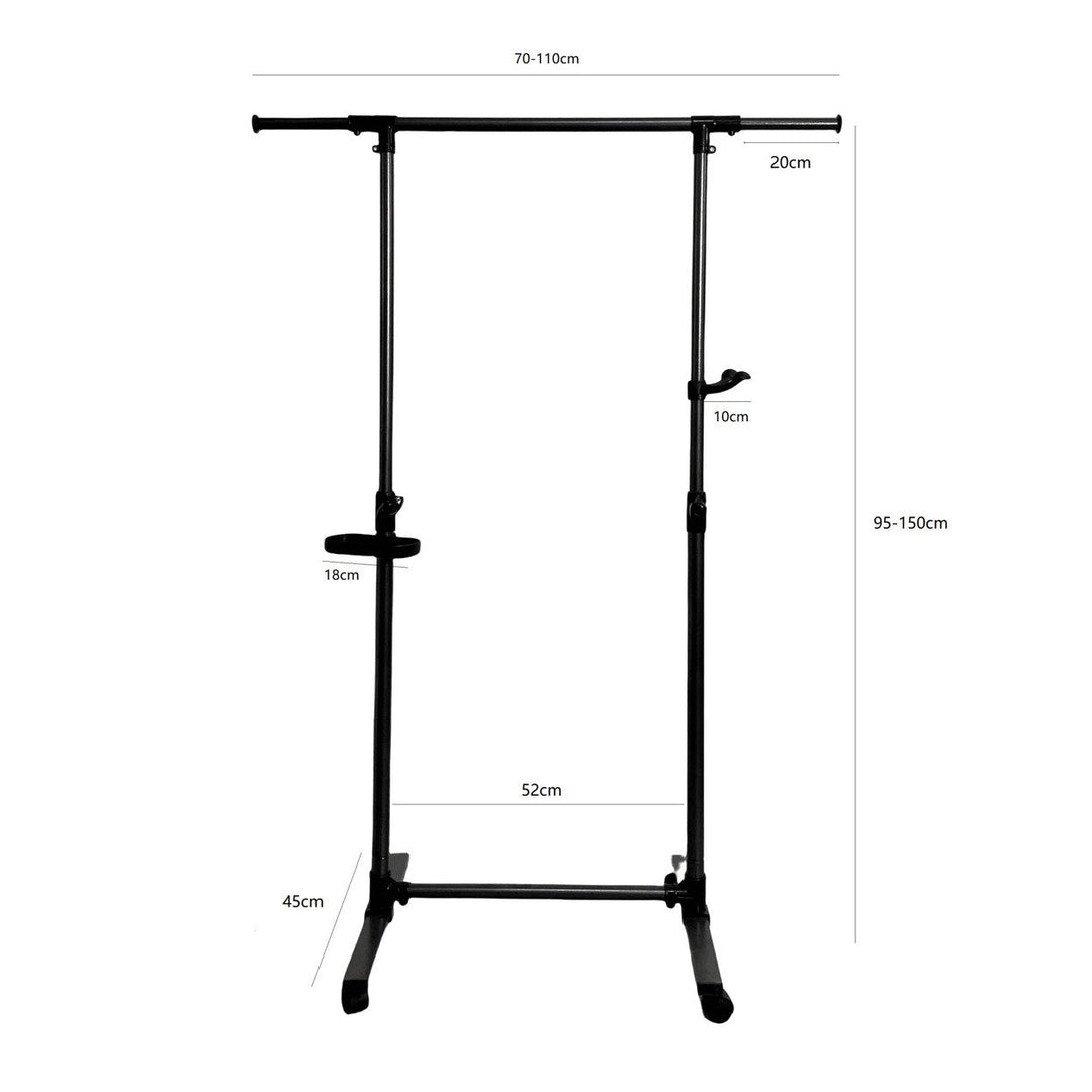 Adjustable Heavy Duty Rolling Clothes Rack with Shelves Portable Organizer for Dresses Coats 55lb Capacity Ideal for Image 1