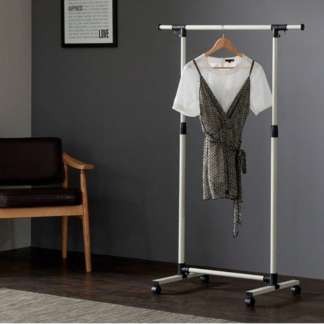 Adjustable Heavy Duty Rolling Clothes Rack with Shelves and Wheels - Holds 80 Garments Ideal for Bedroom and Laundry Image 3