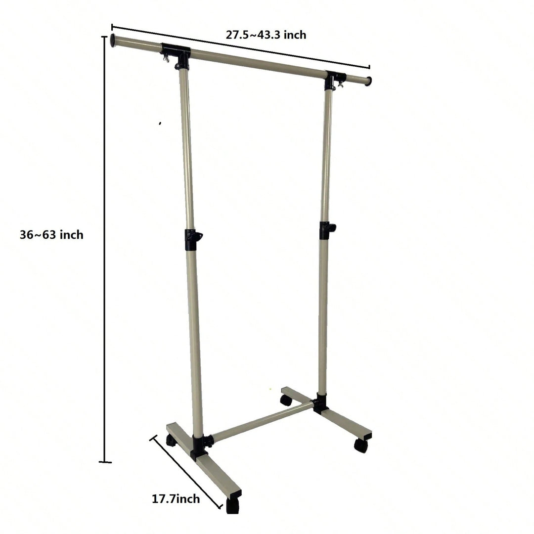 Adjustable Heavy Duty Rolling Clothes Rack with Shelves and Wheels - Holds 80 Garments Ideal for Bedroom and Laundry Image 5