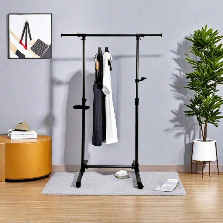 Adjustable Heavy Duty Rolling Clothes Rack with Shelves Portable Organizer for Dresses Coats 55lb Capacity Ideal for Image 5