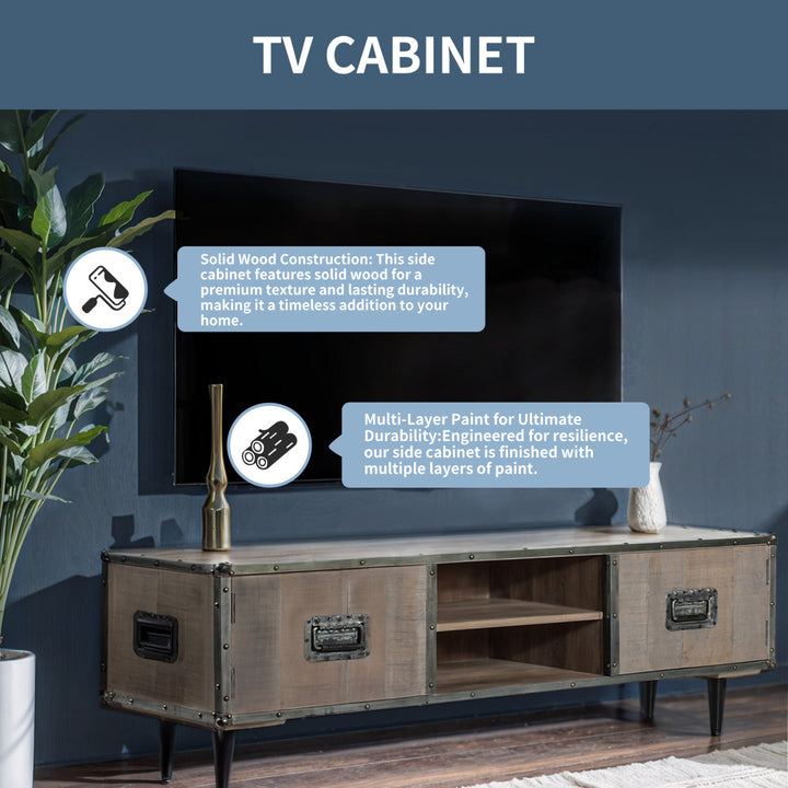 MangoLuxe Modern TV Stand for 55 Inch TV Solid Wood Storage Cabinet Furniture Image 3