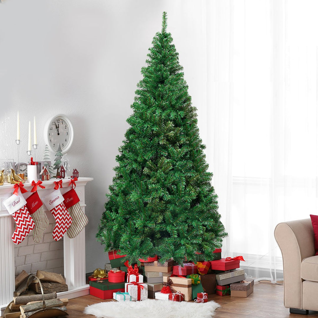 Costway 5Ft/6Ft/7Ft/8Ft Artificial PVC Christmas Tree W/Stand Holiday Season Indoor Outdoor Green Image 7