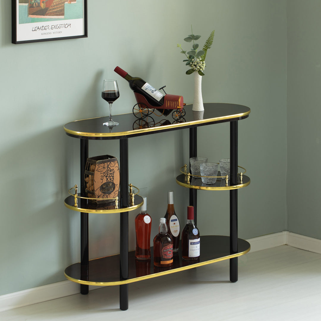 Bartender Serving Display Station Set of 2 Open Shelves Bar Console Counter Image 6