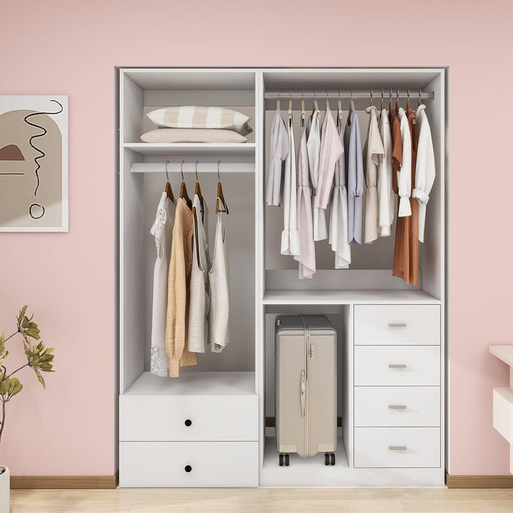 Closet System, Closet System with 6 Drawers, Closet Organizer System with 2 Hanging Rails, Closet Organizers and Storage Image 1