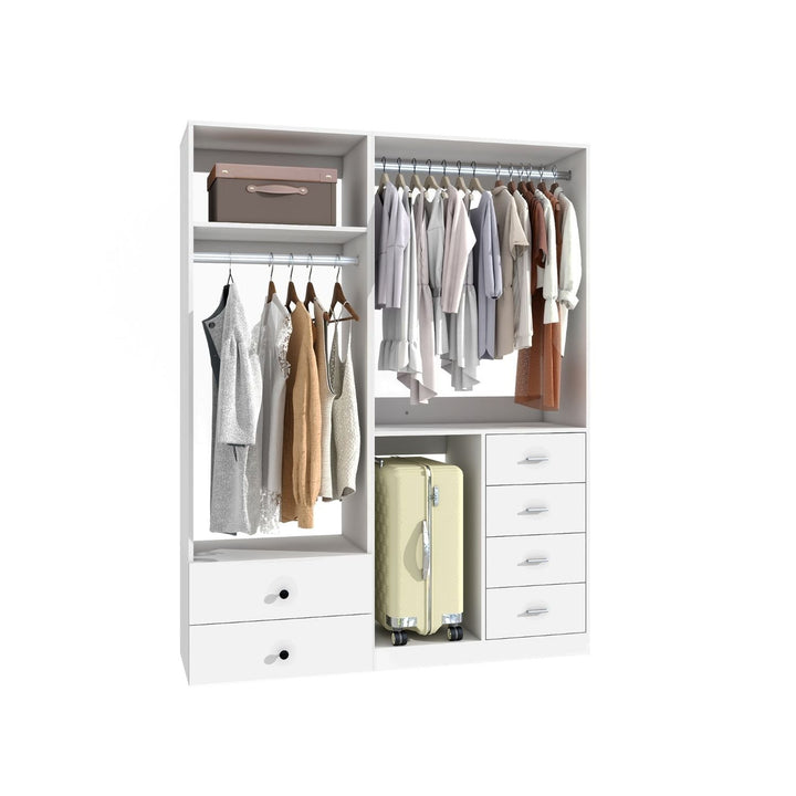 Closet System, Closet System with 6 Drawers, Closet Organizer System with 2 Hanging Rails, Closet Organizers and Storage Image 2