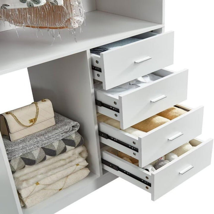 Closet System, Closet Shelving System with 4 Drawers, Closet Organizer System with 2 Hanging Rails, Closet Organizers Image 4