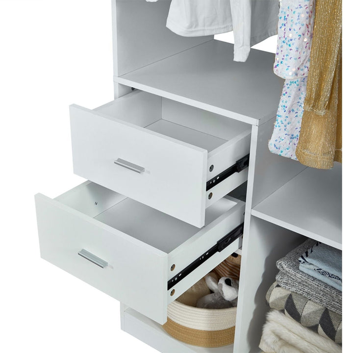 Closet System, Closet Shelving System with 2 Drawers, Closet Organizer System with 2 Hanging Rails, Closet Organizers Image 4