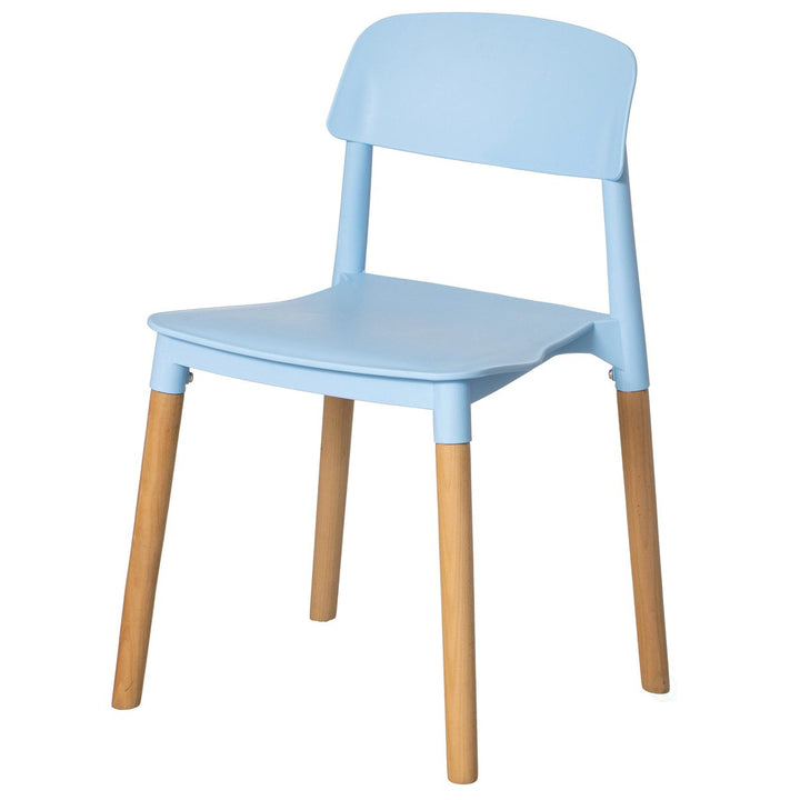 Modern Plastic Dining Chair Open Back Beech Wood Legs 19.75in x 29.25in Image 2