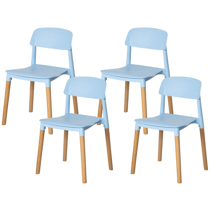 Modern Plastic Dining Chair Open Back Beech Wood Legs 19.75in x 29.25in Image 10