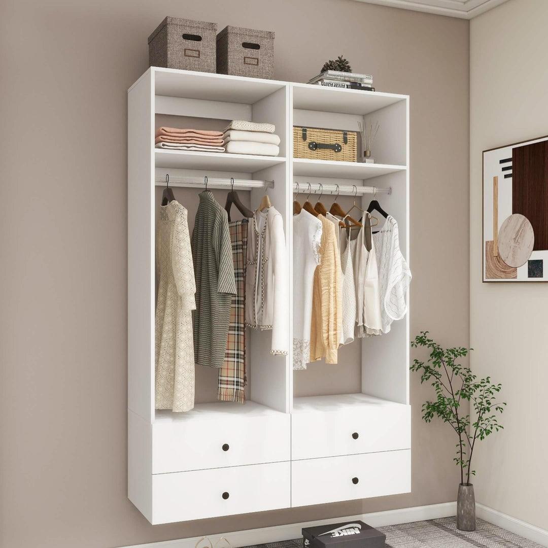 Walk in Closet System with Drawers, Closet Organizer System with Closet Shelves Wall Mounted, Closet Organizers and Image 1