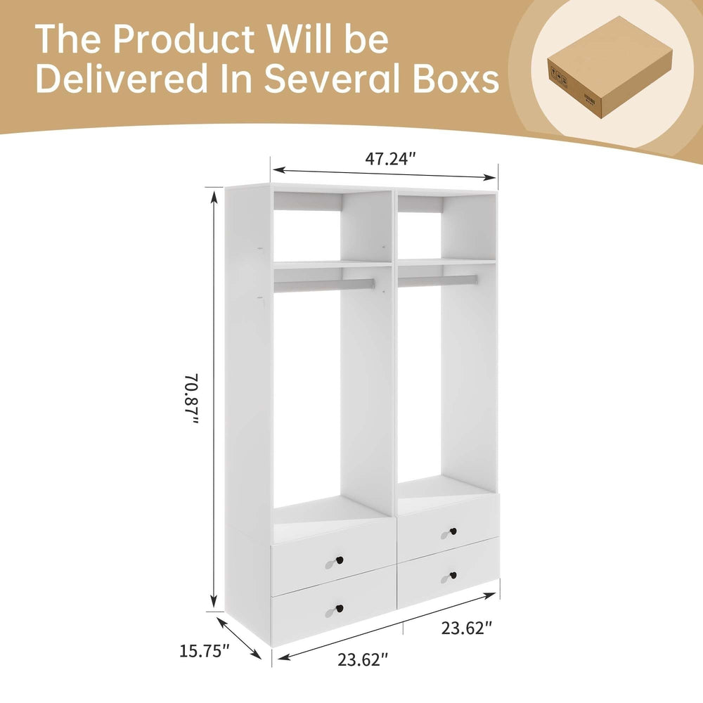 Walk in Closet System with Drawers, Closet Organizer System with Closet Shelves Wall Mounted, Closet Organizers and Image 2