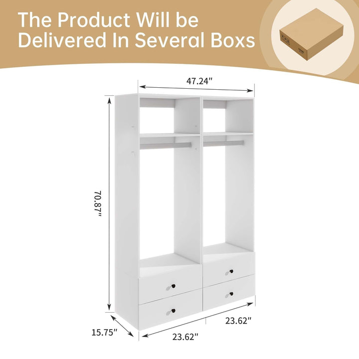 Walk in Closet System with Drawers, Closet Organizer System with Closet Shelves Wall Mounted, Closet Organizers and Image 2