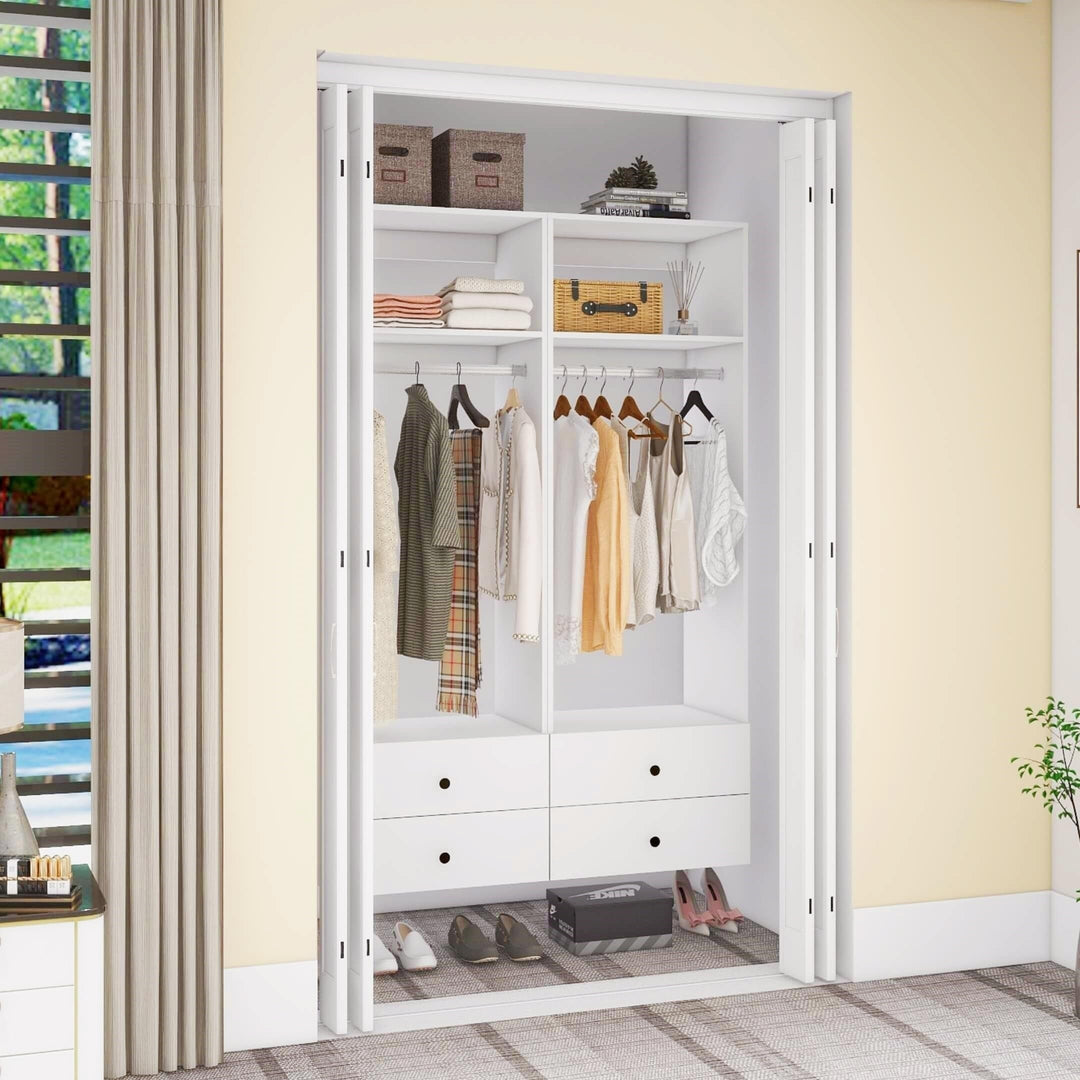 Walk in Closet System with Drawers, Closet Organizer System with Closet Shelves Wall Mounted, Closet Organizers and Image 5