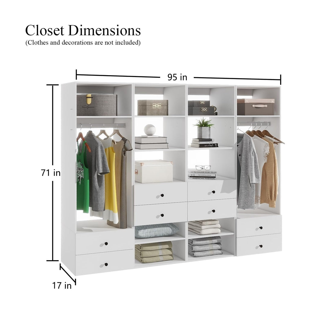 Closet System with Drawers, Closet Organizer System with Closet Shelves Wall Mounted, Closet Organizers and Storage Image 2