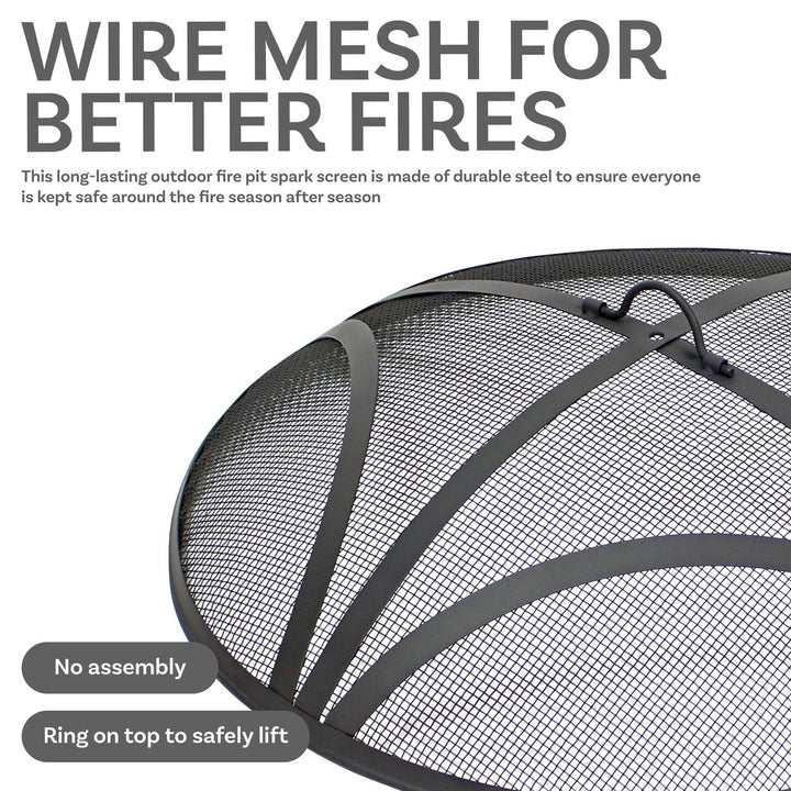 Sunnydaze 40 in Reinforced Steel Mesh Round Fire Pit Spark Screen Image 2