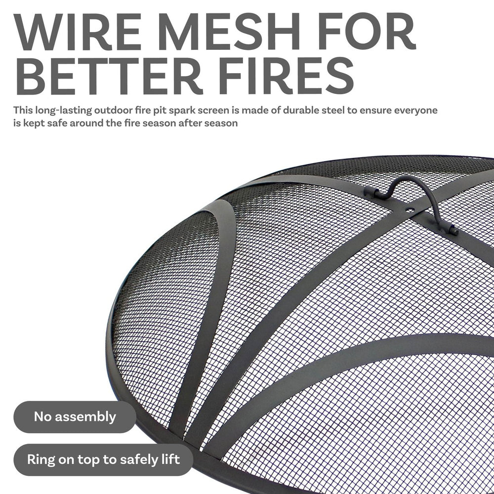 Sunnydaze 30 in Reinforced Steel Mesh Round Fire Pit Spark Screen Image 2