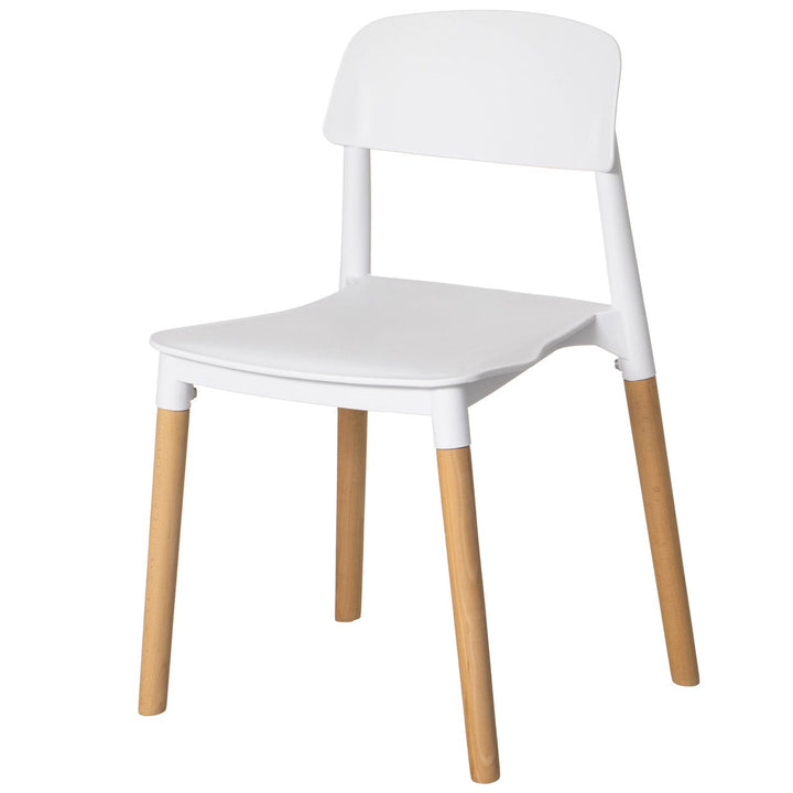 Modern Plastic Dining Chair Open Back Beech Wood Legs 19.75in x 29.25in Image 11