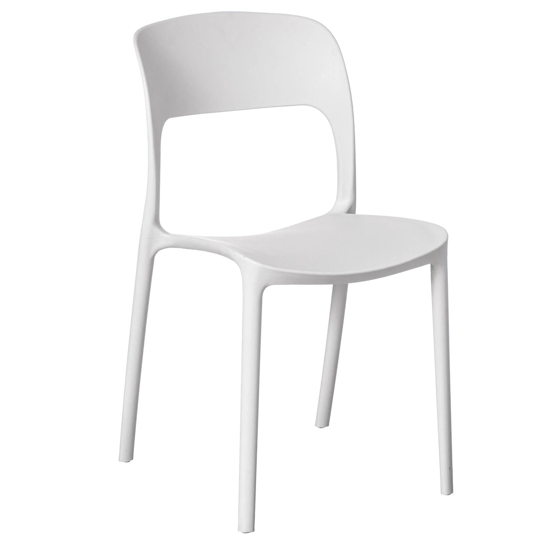 Modern Plastic Outdoor Dining Chair Curved Back Polypropylene Stackable 23.5" Image 3