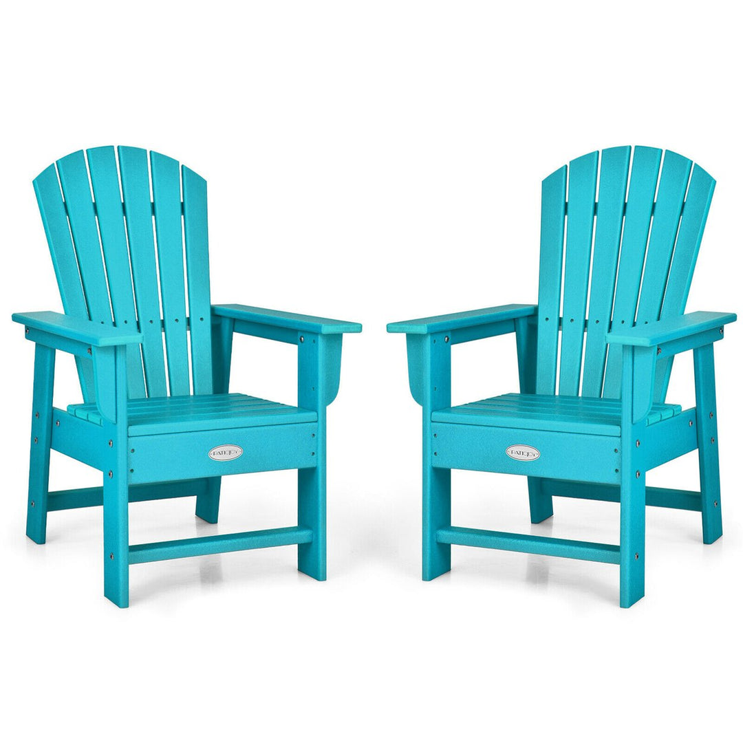 Set of 2 Kids Patio Adirondack Chair Armchair Weather Resistance Outdoor Chair Image 8