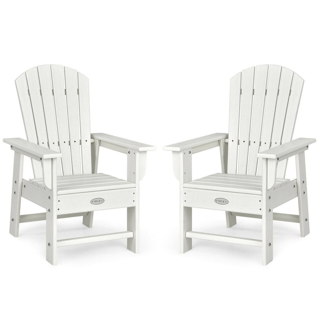 Set of 2 Kids Patio Adirondack Chair Armchair Weather Resistance Outdoor Chair Image 1