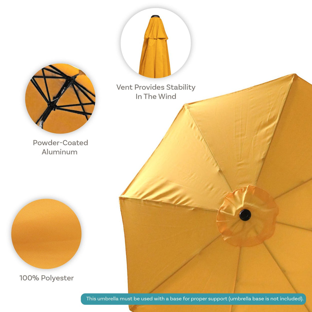 Sunnydaze 9 ft Aluminum Patio Umbrella with Tilt and Crank - Gold Image 5